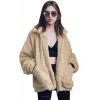 Camel Lamb Wool Zipped Chunky Coat